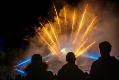 La foule admire le feu d'artifice - Agrandir l'image 5 sur 12, fenêtre modale