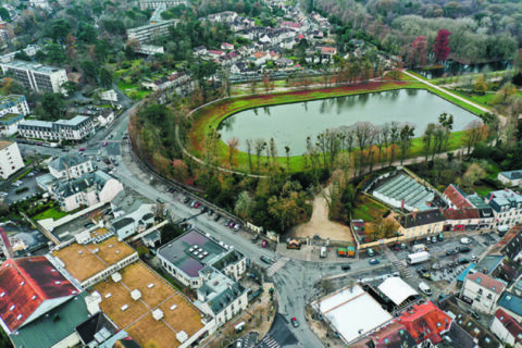 vue aerienne voirie centre ville