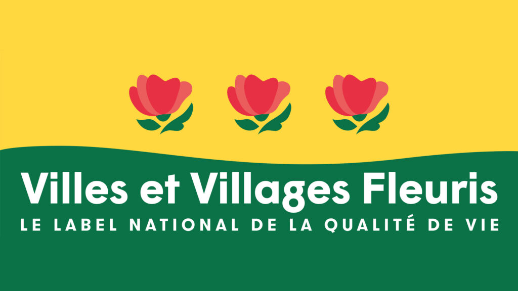 Label Villes et Villages fleuris indiquant la récompense de 3 fleurs - Agrandir l'image, fenêtre modale